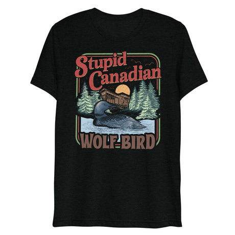 Debut garment mockup | Wolf Bird (Triblend) | Solid Black Triblend