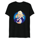 Debut garment mockup | Here Comes the Rainbow (Triblend) | Solid Black Triblend