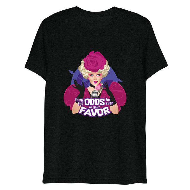 Debut garment mockup | May the Odds (Triblend) | Solid Black Triblend