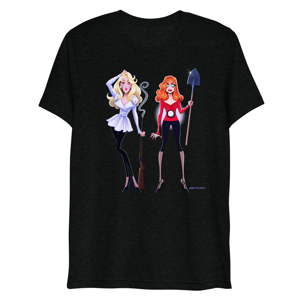 Debut garment mockup | Dead Gorgeous (Triblend) | Solid Black Triblend