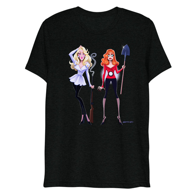Debut garment mockup | Dead Gorgeous (Triblend) | Solid Black Triblend