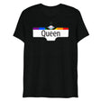 Debut garment mockup | Toronto Queen (Triblend) | Solid Black Triblend