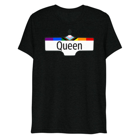 Debut garment mockup | Toronto Queen (Triblend) | Solid Black Triblend