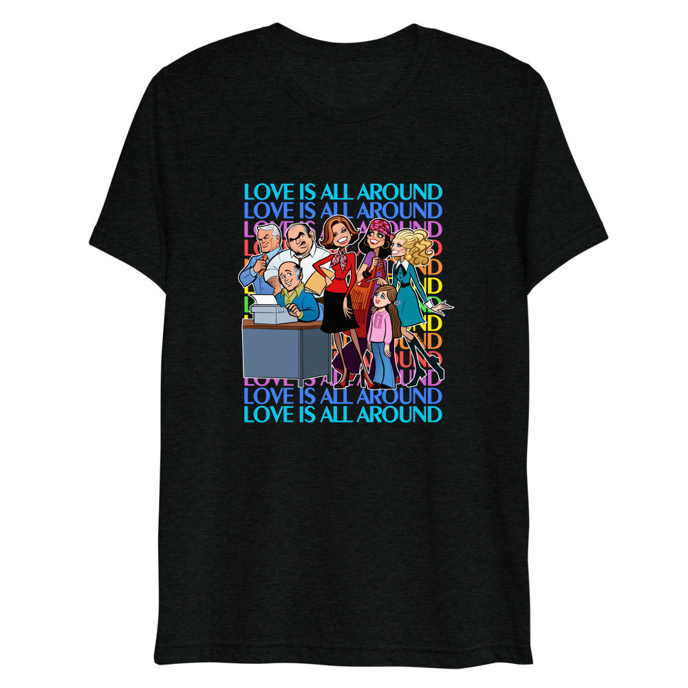 Debut garment mockup | Newsroom (Triblend) | Solid Black Triblend