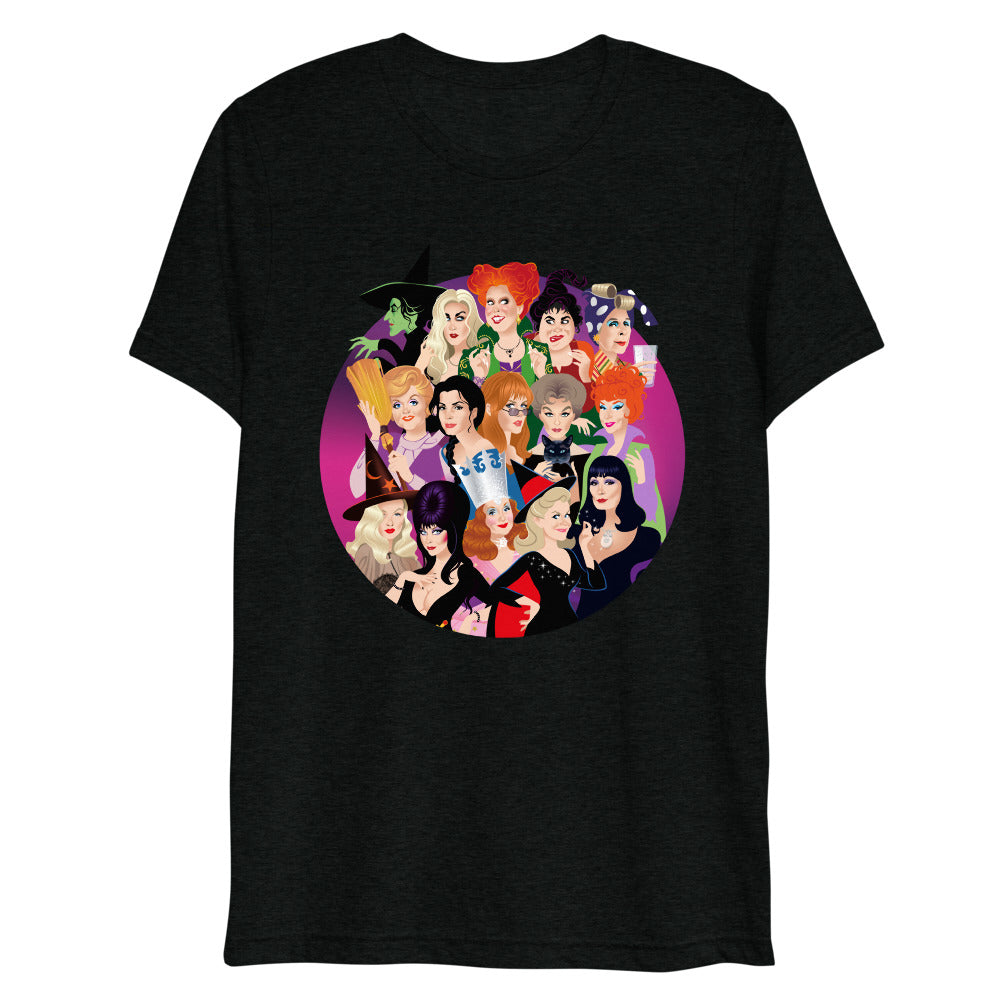 Debut garment mockup | Witch Coven (Triblend) | Solid Black Triblend