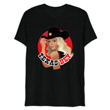 Debut garment mockup | Texas (Triblend) | Solid Black Triblend