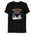 Debut garment mockup | Sebastian Beach (Triblend) | Solid Black Triblend