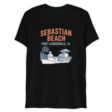 Debut garment mockup | Sebastian Beach (Triblend) | Solid Black Triblend