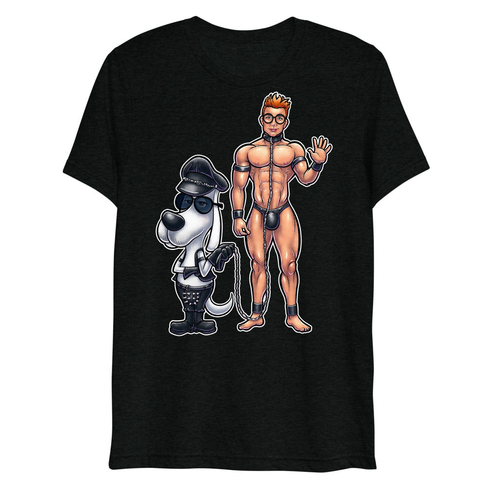 Debut garment mockup | Wag the Pup (Triblend) | Solid Black Triblend