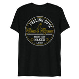 Debut garment mockup | Feeling Cute IDK (Triblend) | Solid Black Triblend