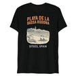 Debut garment mockup | Playa de la Bassa Rodone (Triblend) | Solid Black Triblend