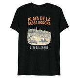 Debut garment mockup | Playa de la Bassa Rodone (Triblend) | Solid Black Triblend