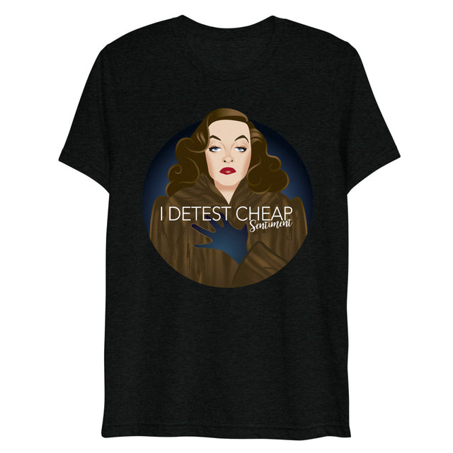 Debut garment mockup | Cheap Sentiment (Triblend) | Solid Black Triblend