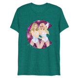 Debut garment mockup | Cell Block Pop (Triblend) | Teal Triblend
