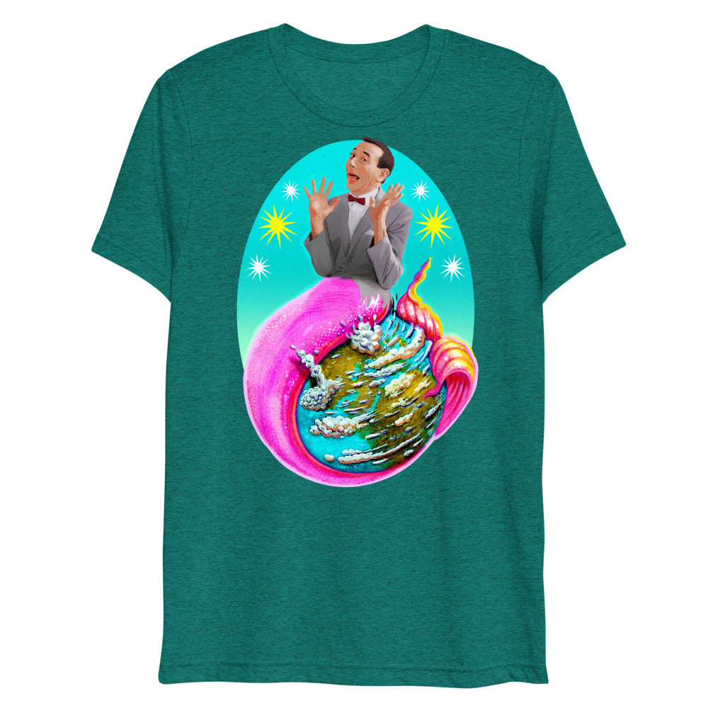 Debut garment mockup | Sea Wee Merman (Triblend) | Teal Triblend