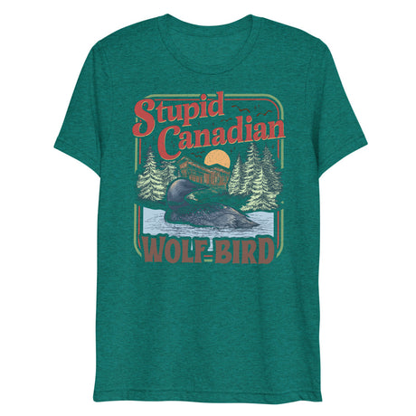 Debut garment mockup | Wolf Bird (Triblend) | Teal Triblend