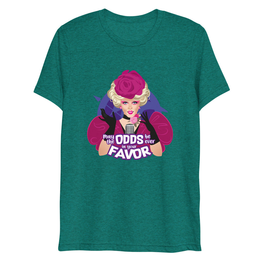 Debut garment mockup | May the Odds (Triblend) | Teal Triblend