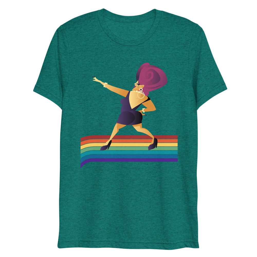Debut garment mockup | Take it to the Runway (Triblend) | Teal Triblend
