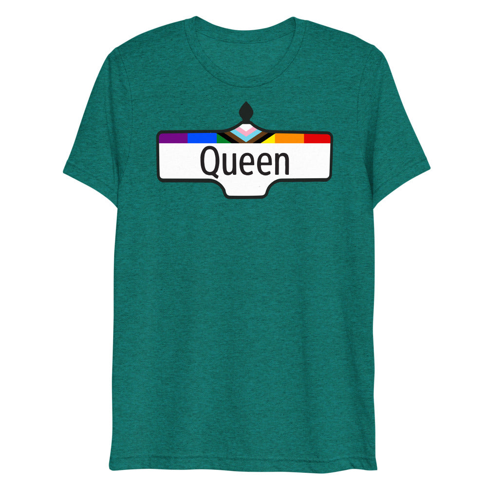 Debut garment mockup | Toronto Queen (Triblend) | Teal Triblend