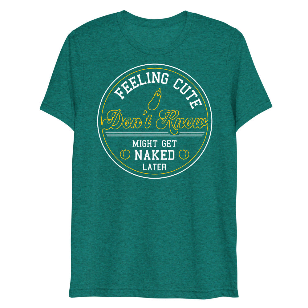 Debut garment mockup | Feeling Cute IDK (Triblend) | Teal Triblend