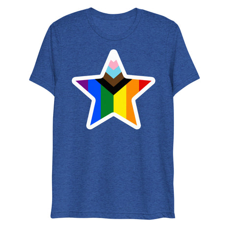 Debut garment mockup | Stars and Progress (Triblend) | True Royal Triblend