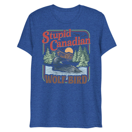 Debut garment mockup | Wolf Bird (Triblend) | True Royal Triblend