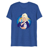 Debut garment mockup | Here Comes the Rainbow (Triblend) | True Royal Triblend