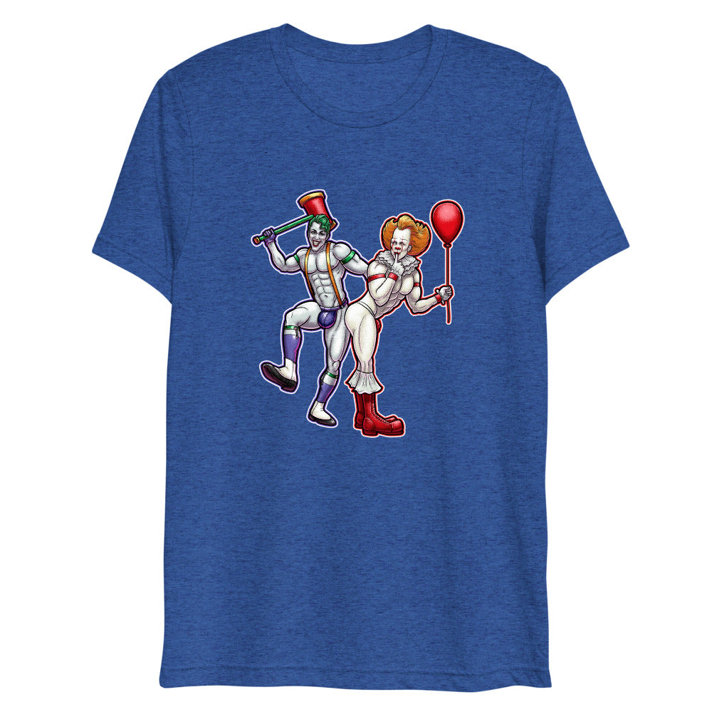 Debut garment mockup | Clowns to the Left, Jokers to the Right (Triblend) | True Royal Triblend