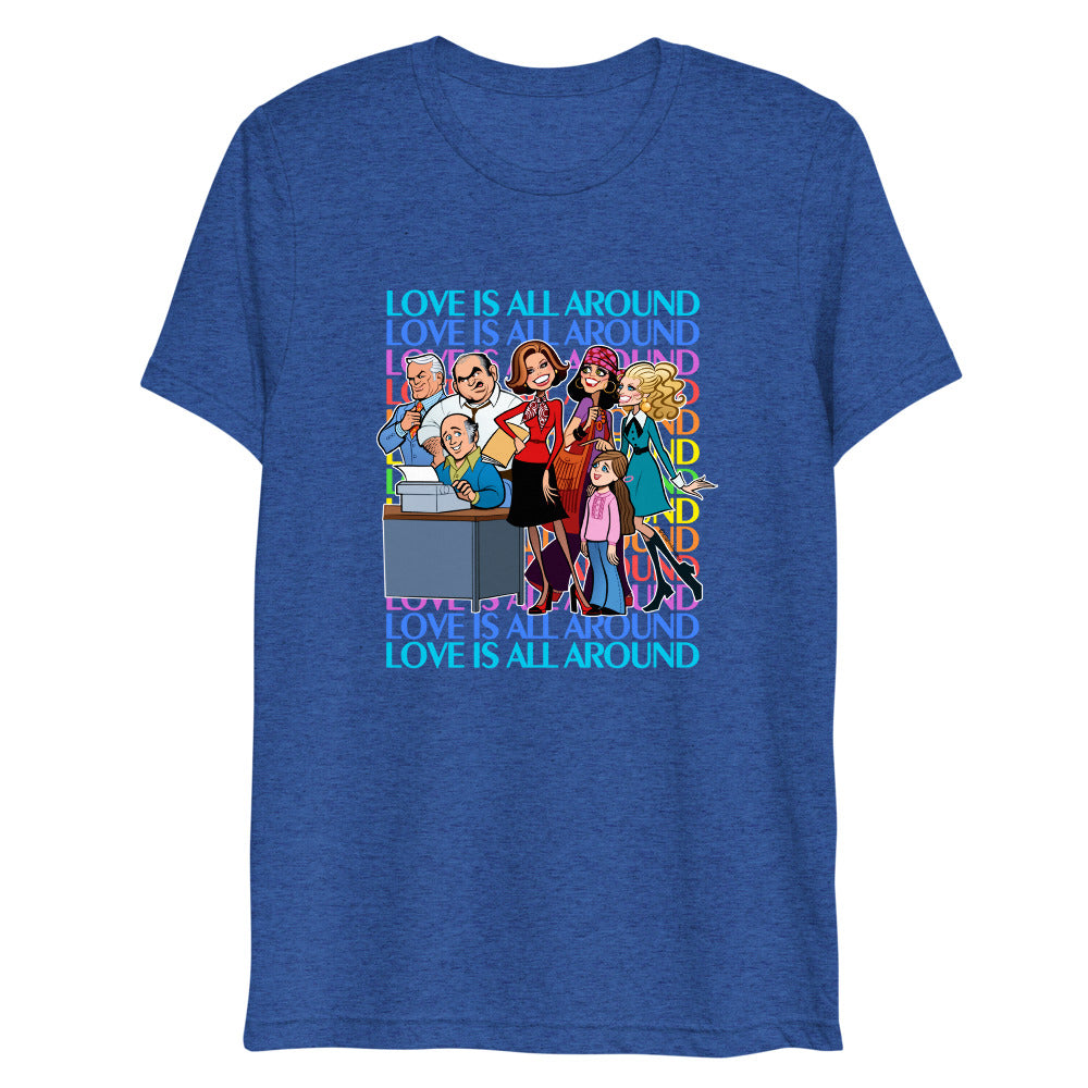 Debut garment mockup | Newsroom (Triblend) | True Royal Triblend