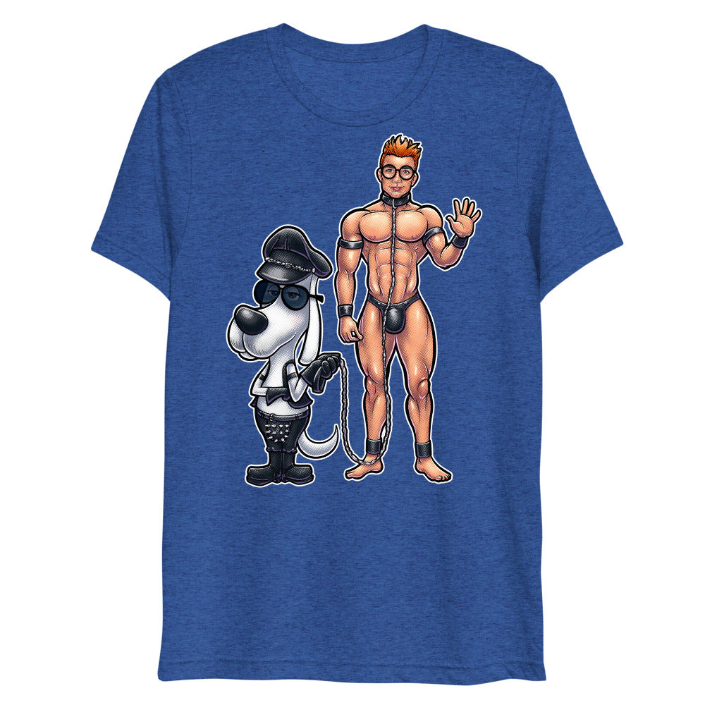 Debut garment mockup | Wag the Pup (Triblend) | True Royal Triblend