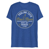 Debut garment mockup | Feeling Cute IDK (Triblend) | True Royal Triblend