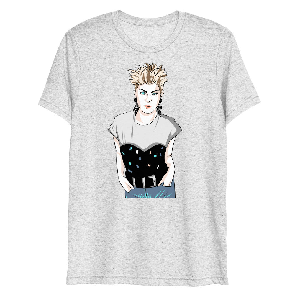 Debut garment mockup | Robyn (Triblend) | White Fleck Triblend