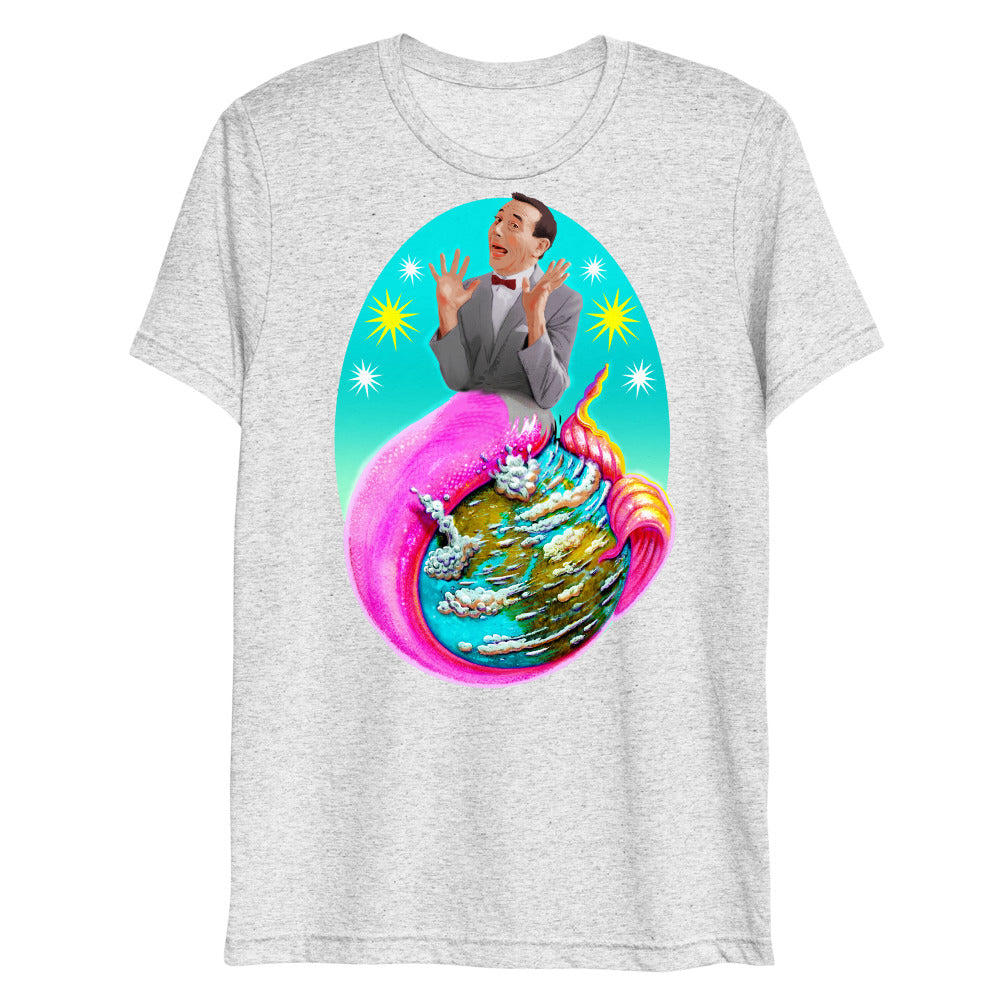 Debut garment mockup | Sea Wee Merman (Triblend) | White Fleck Triblend