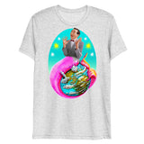Debut garment mockup | Sea Wee Merman (Triblend) | White Fleck Triblend
