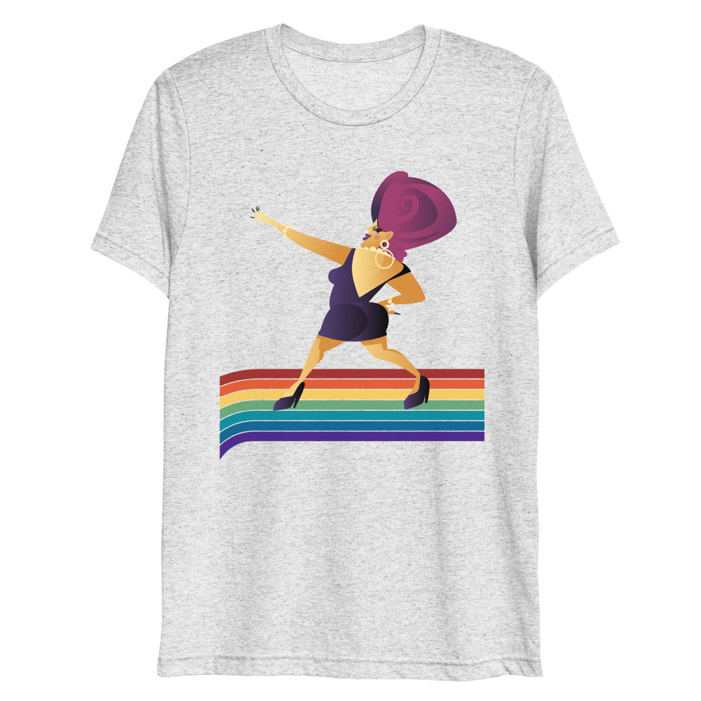 Debut garment mockup | Take it to the Runway (Triblend) | White Fleck Triblend