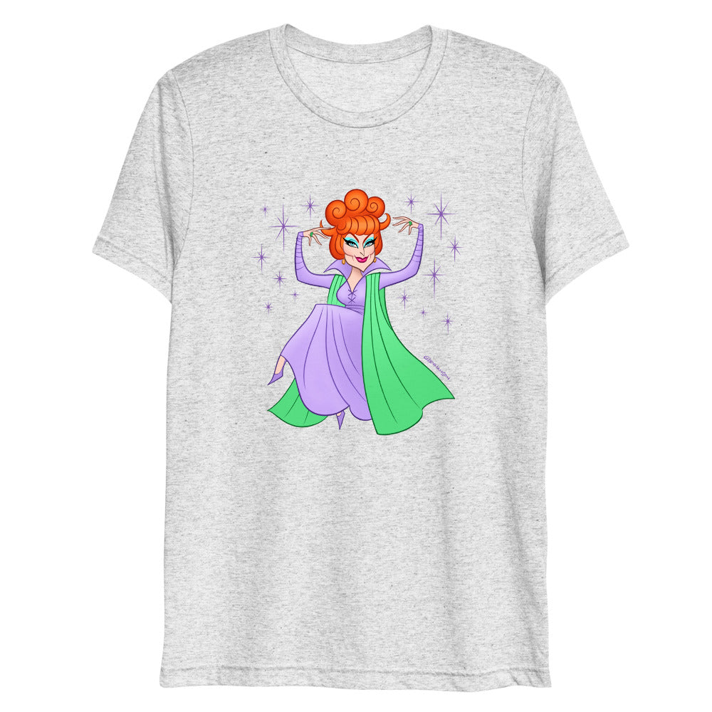 Debut garment mockup | Hello Derwood (Triblend) | White Fleck Triblend