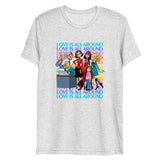 Debut garment mockup | Newsroom (Triblend) | White Fleck Triblend