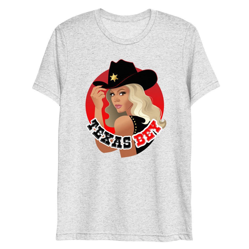 Debut garment mockup | Texas (Triblend) | White Fleck Triblend