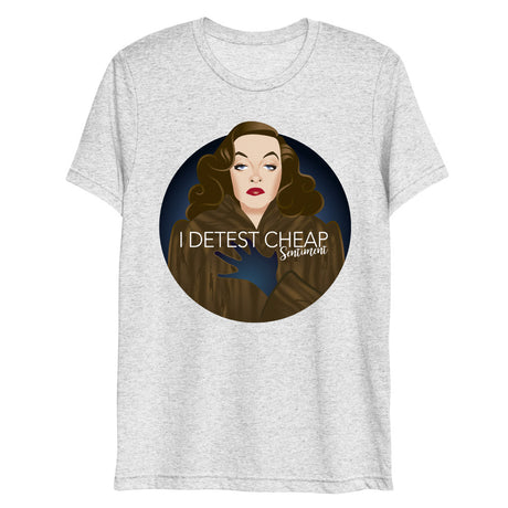 Debut garment mockup | Cheap Sentiment (Triblend) | White Fleck Triblend