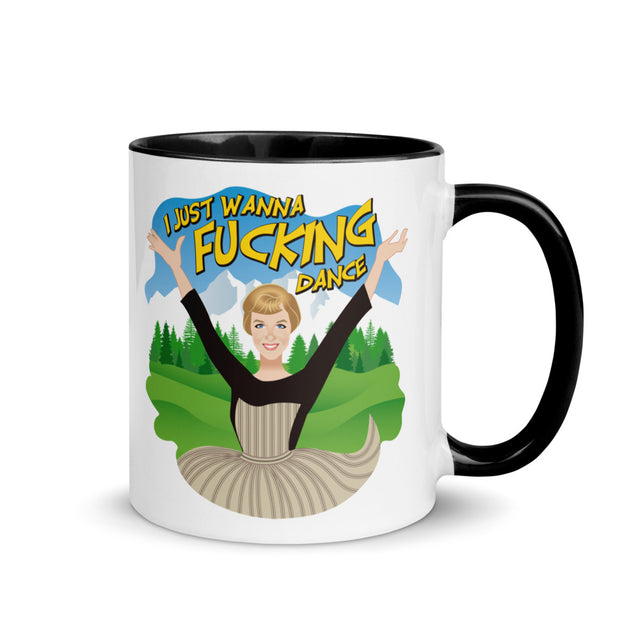 Debut garment mockup | I Just Wanna F*cking Dance (Mug) | Black