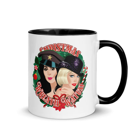 Debut garment mockup | Christmas Wreath Watusi (Mug) | Black