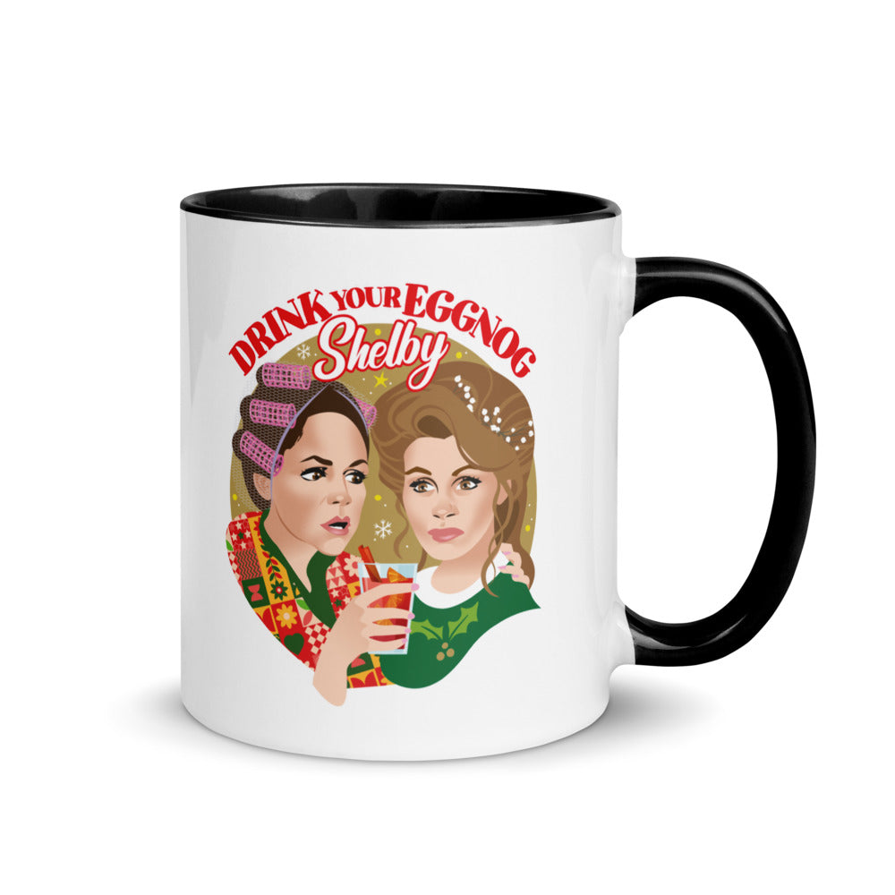 Debut garment mockup | Drink Your Eggnog Shelby (Mug) | Black