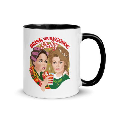 Debut garment mockup | Drink Your Eggnog Shelby (Mug) | Black