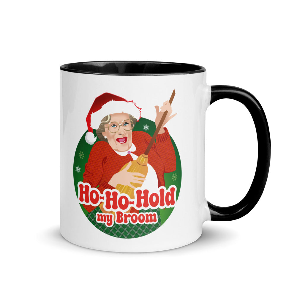 Debut garment mockup | Ho Ho Hold My Broom (Mug) | Black