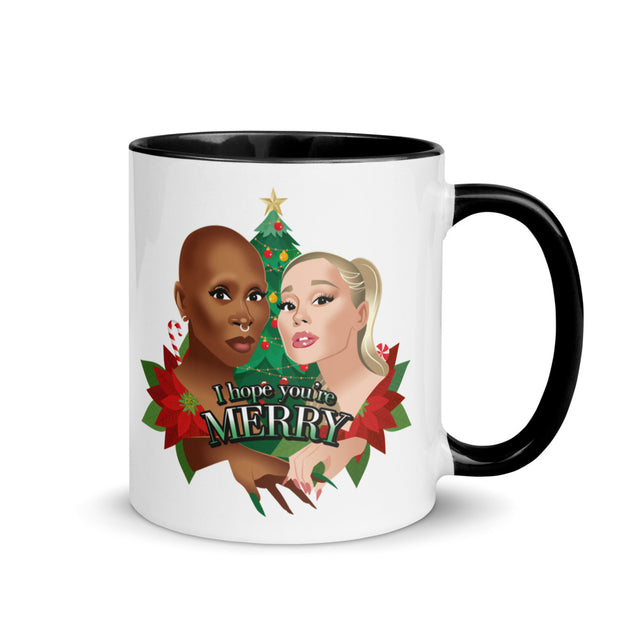 Debut garment mockup | I Hope You're Merry (Mug) | Black