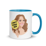 Debut garment mockup | I Don't Know Her (Mug) | Blue