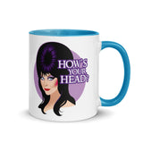 Debut garment mockup | How's Your Head? (Mug) | Blue