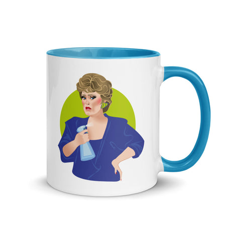 Debut garment mockup | Flames of Desire (Mug) | Blue