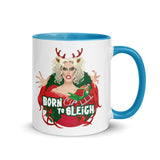 Debut garment mockup | Born to Sleigh (Mug) | Blue