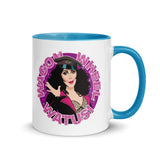 Debut garment mockup | Wagon Wheel Watusi (Mug) | Blue